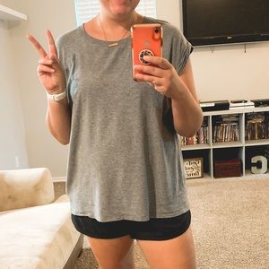 Mono B Cap Sleeve Athleisure Flow Top